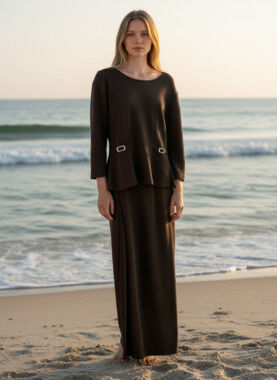 Vintage The Terra Set Brown one Piece Skirt and Top